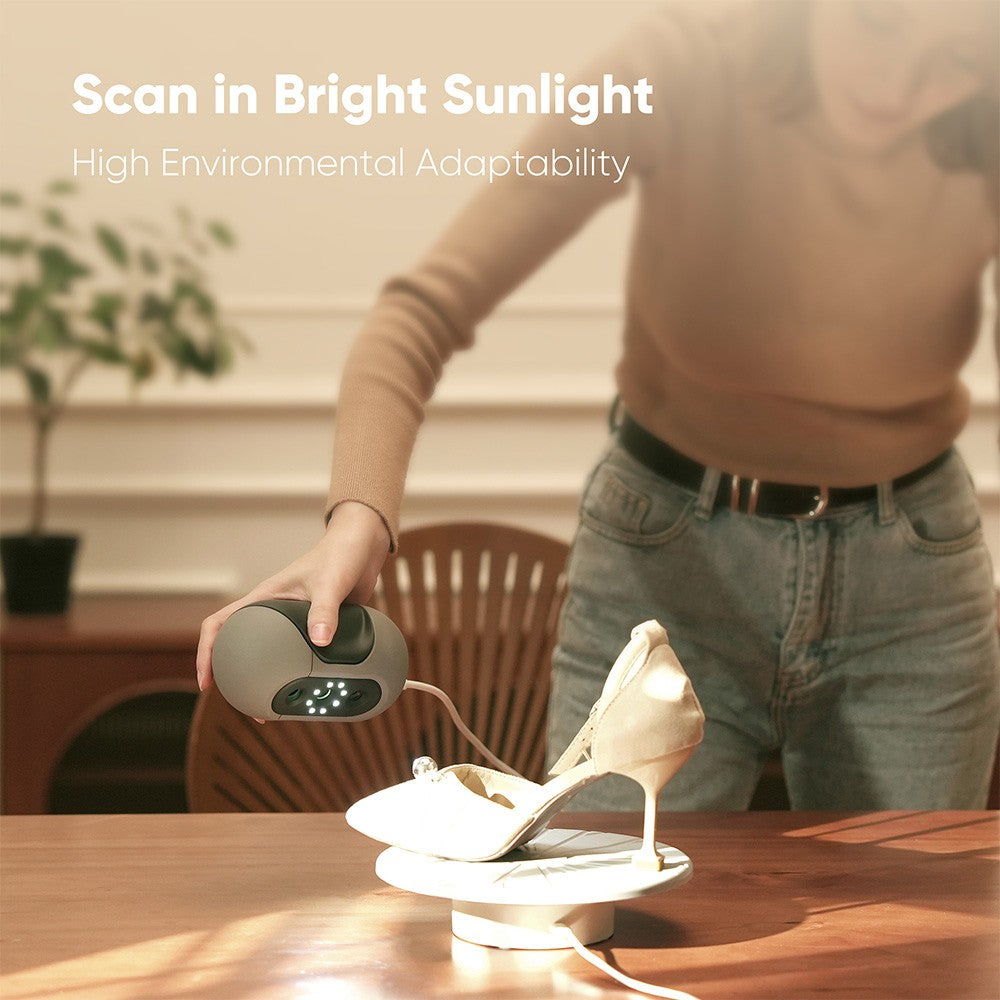 3DMakerpro Mole 3D Scanner Premium Edition, NIR Light Source, 0.05mm Accuracy, 0.1mm Resolution, 10fps Frame Rate, Visual Tracking, Facial Scanning, Anti-Shake, 200x100mm Single Capture Range, with Turntable