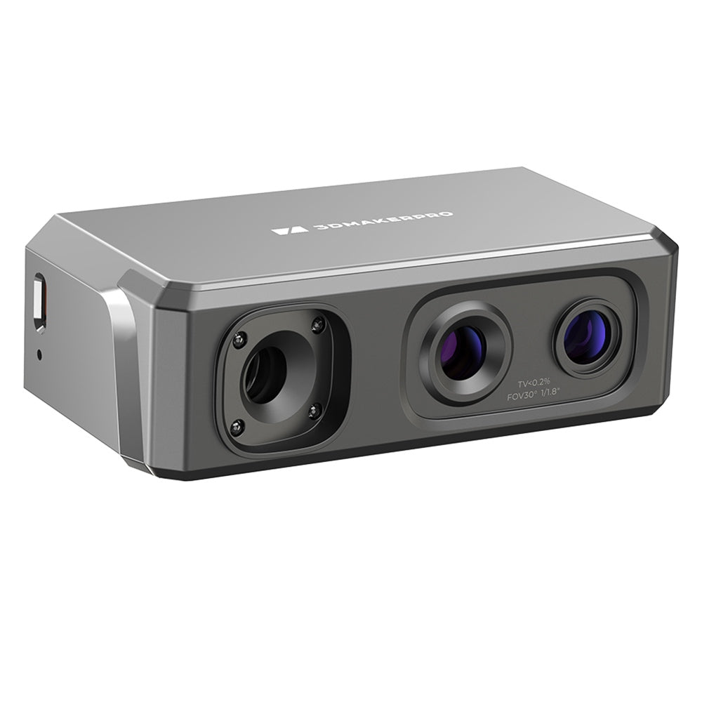 3DMakerpro Seal 3D Scanner, Blue Light Source, 0.01mm Accuracy, 0.05mm Resolution, 10fps Frame Rate, Visual Tracking, Anti-Shaking, 100x75mm Single Capture Range, 180-280mm Work Distance, 24-bit Color Scanning