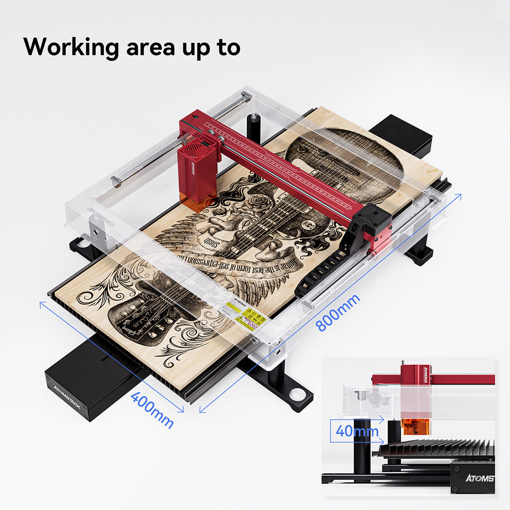 ATOMSTACK R5 Automatic Conveyor Feeder for ATOMSTACK A6 Series (A6/A12/A24/A48 Pro and A6/A12/A24/A48 Ultra) Laser Engraving Machine - Black