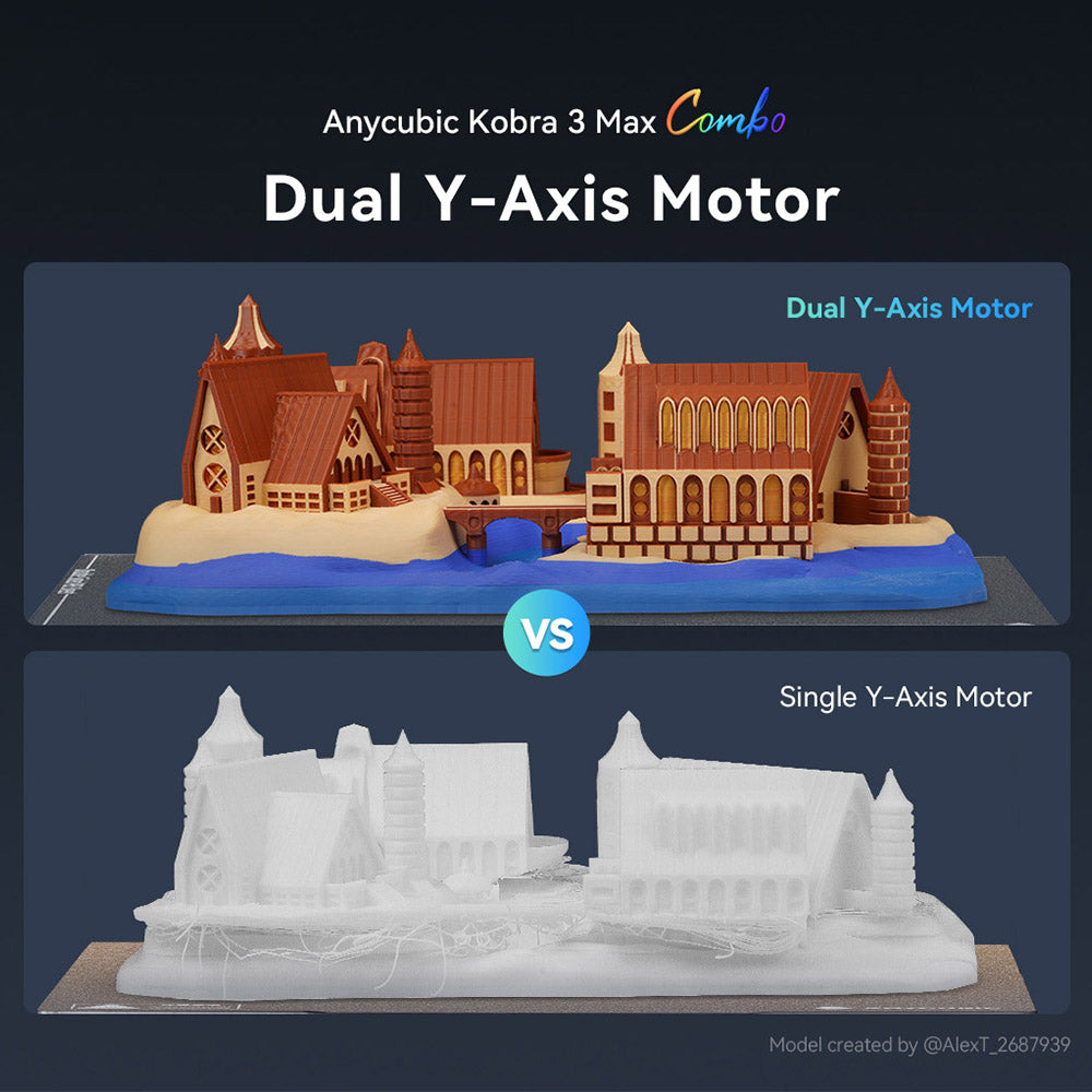 Anycubic Kobra 3 Max Combo, Up to 8-Color Printing, ACE Pro Color Engine, 600mm/s High-Speed Print, Auto-Leveling & Anti-Step Lost, 420*420*500mm