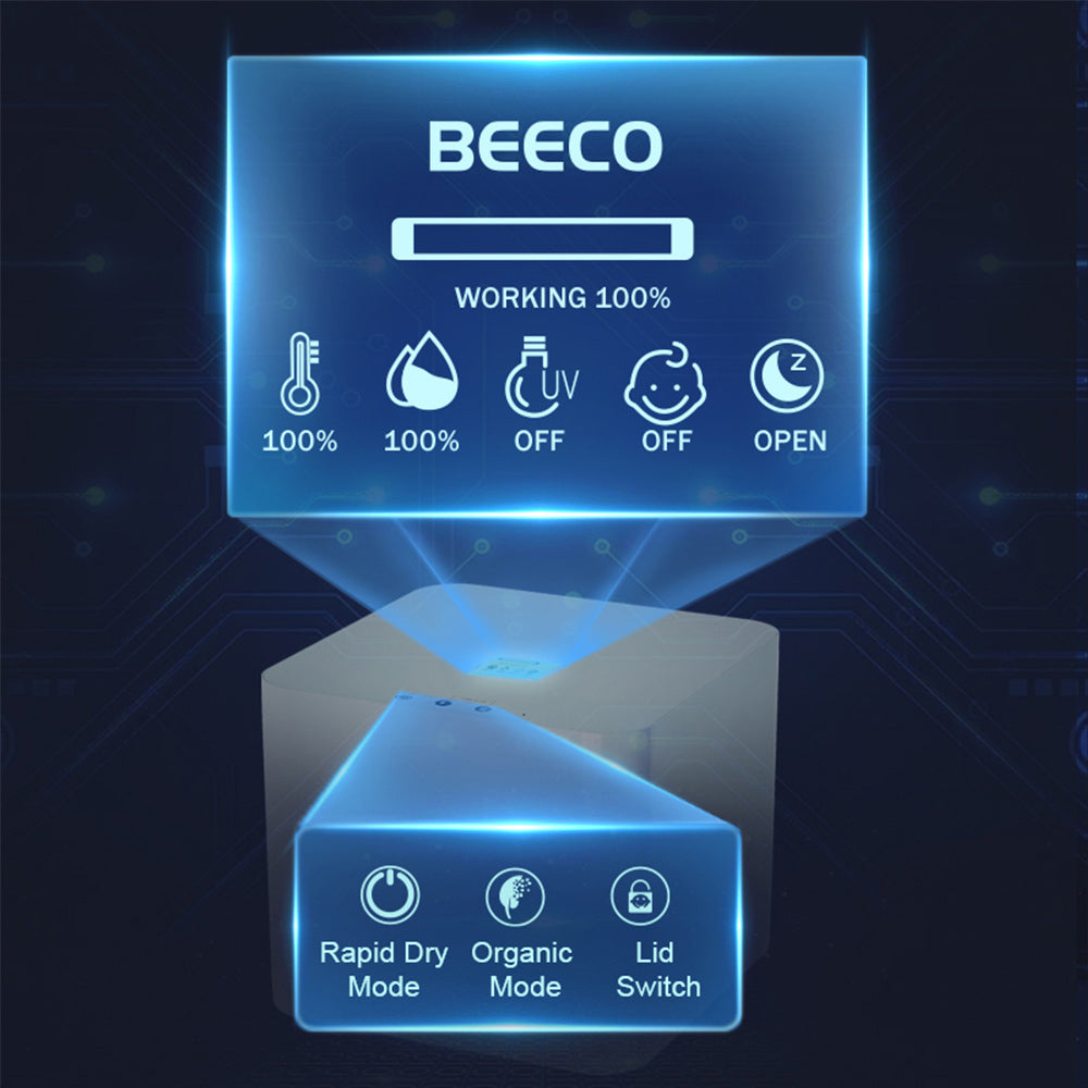 BEECO HQD-314Pro Electric Waste Kitchen Composter, 3.3L Big Capacity, Built-in UVC Light, Auto Home Compost Machine Odorless, Turn Food Waste to Fertilizer for Garden, Food Waste Compost Machine