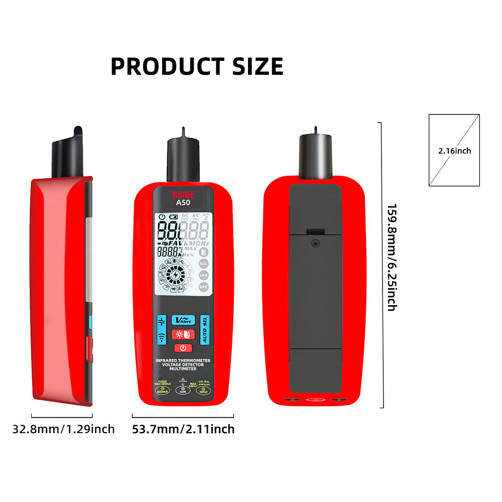 BSIDE A50 Digital Multimeter, 6000 Count, Electrical Test Pen, Leakage Tester, Voltage/Current/Capacitance/Resistance Tester