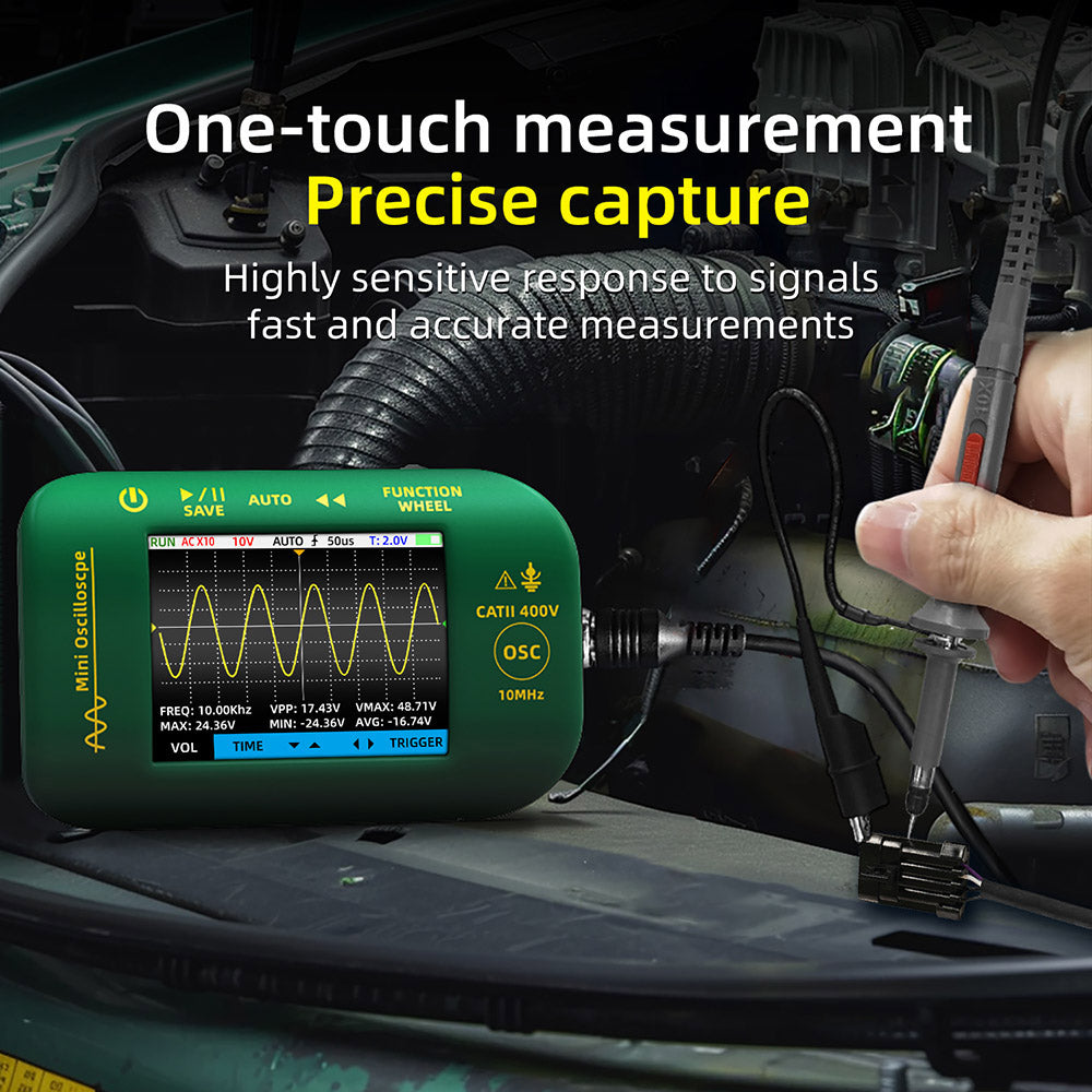 BSIDE OT2 Handheld Digital Oscilloscope Multimeter, 10MHz Bandwidth with 48MSa/s Sampling Rate, 2.8-inch LCD Screen