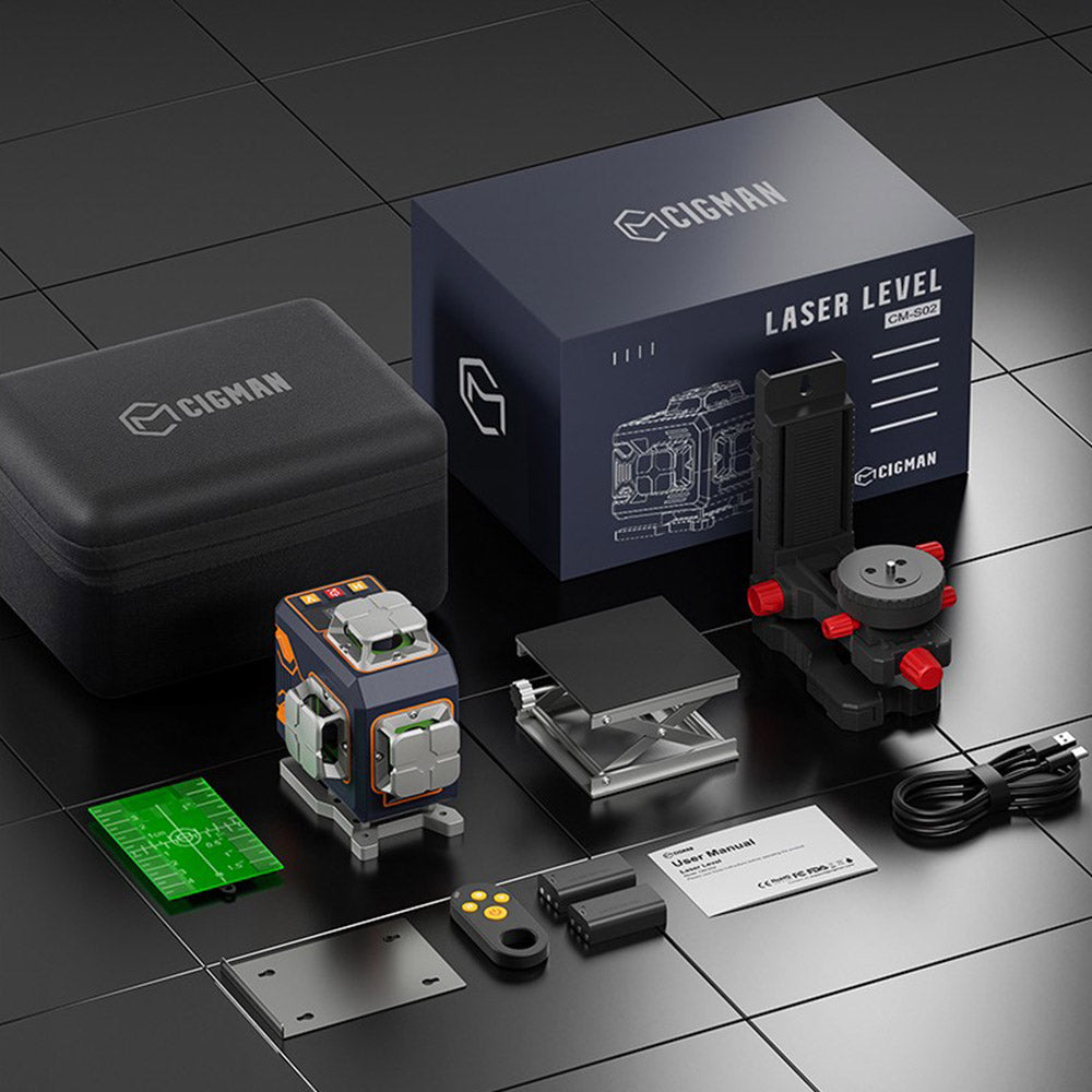 CIGMAN CM-S02 4x360° 16 Lines Laser Level, APP Control, LCD Screen, 40H Ultra Running Time