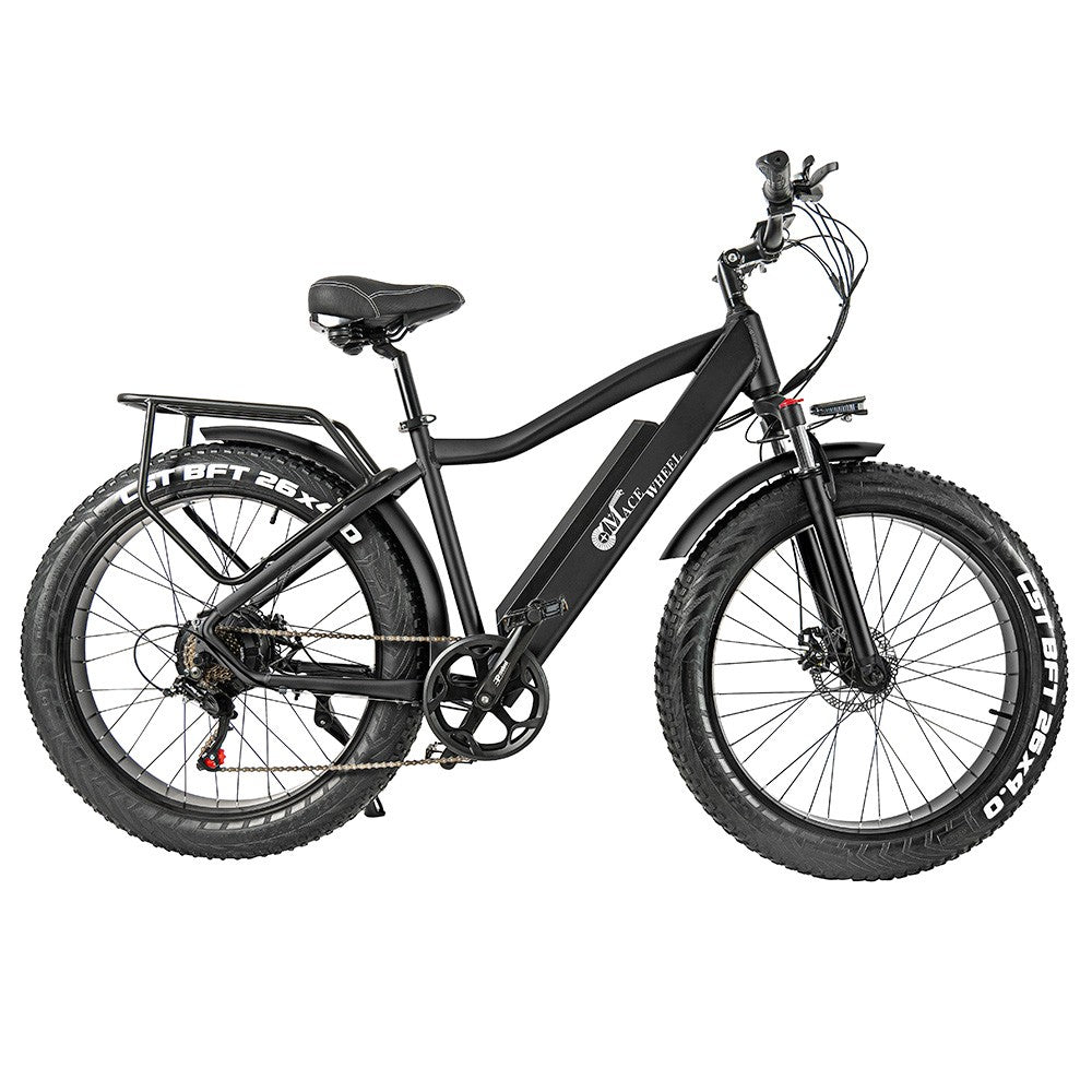 CMACEWHEEL J26 Electric Bike, 26*4.0'' CST Tire, 750W Motor, 45km/h Max Speed, 110km Max Range, 17Ah Battery, Disc Brake, 150kg Max Load - Black