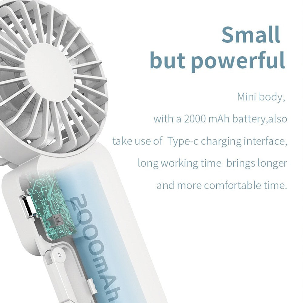COOWOO HP1013 Backpack Buckle Mini Fan, 3-Gear Wind Speed, 2000mAh Battery, Up to 13 Hours Runtime, Silent Desktop Fan