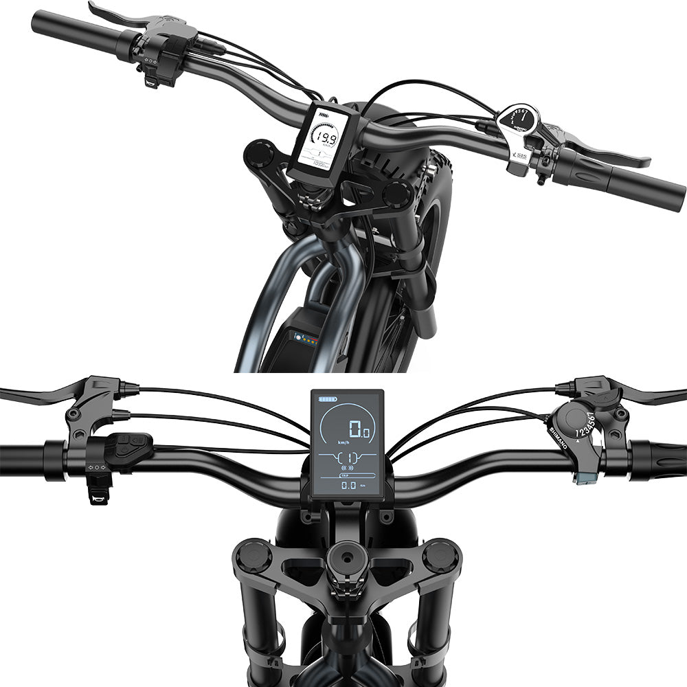 EKXBIKE T1 Electric Bike, 1000W Motor, 48V 20AH Battery, 20*4-inch Fat Tire, 50km/h Max Speed, 100km Range, Disc Brakes, Hydraulic Shock Absorber, Shimano 7-speed