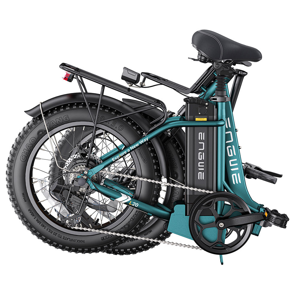 ENGWE L20 2.0 Electric Bike, 20*3.0-inch Tires, 750W Hub Motor, 52V 13Ah Battery, 28mph Max Speed, 84miles Range, Mechanical Disc Brake, Shimano 7 Speed - Green
