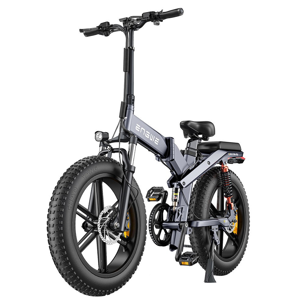 ENGWE X20 SE Foldable Electric Bike, 20*4.0'' Fat Tires 750W Motor 48V 14.4Ah Battery for 100km Range 25km/h Max Speed Dual Hydraulic Brake Shimano 8-speed Gear - Grey