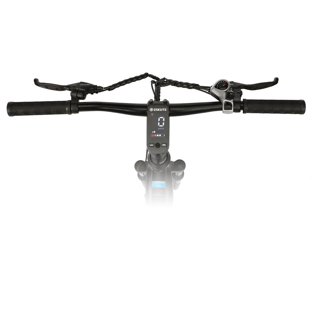 ESKUTE ES-28-SD Electric Bike, 250W Motor, 36V 14.5Ah Battery, 28 x 1.75'' Tires, 25km/h Max Speed, 90km Range, Disc Brakes, Suspension Front Fork, SHIMANO 7 Speed, LCD Display - Black