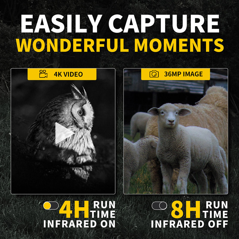 FNIRSI NVS-20 4K Digital Night Vision Monocular, 1.54inch IPS Screen, 6X Max Digital Zoom, 850nm Infrared Light, 7-level Adjustable IR - Black