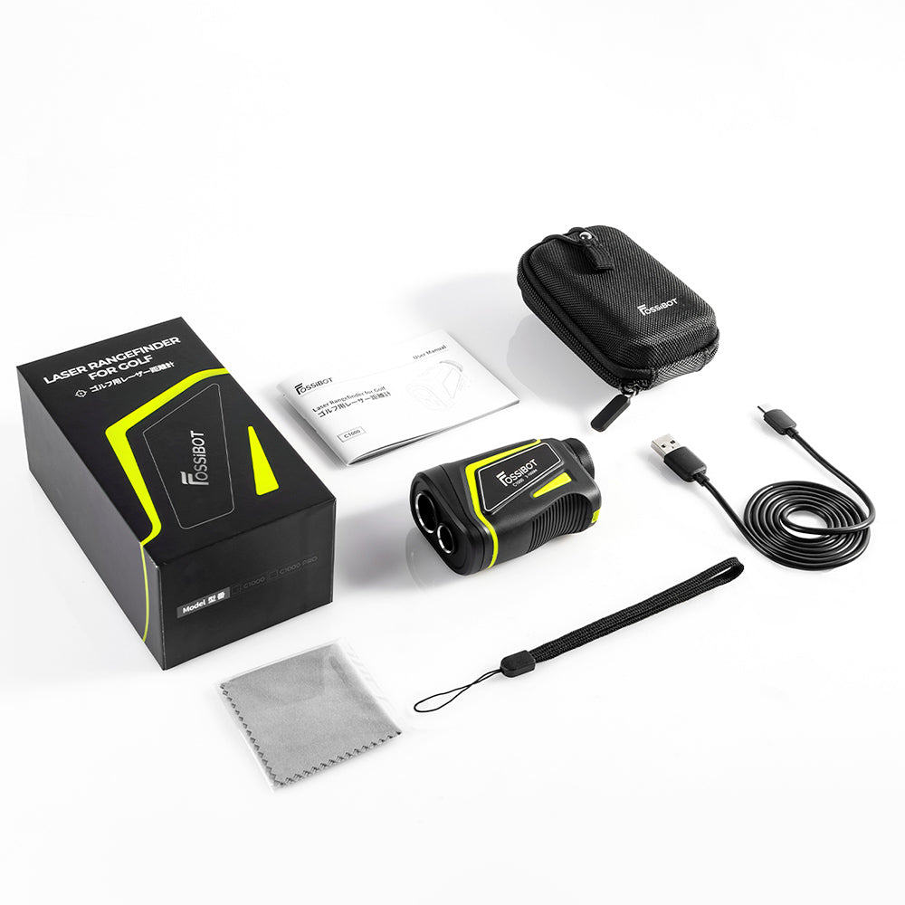 FOSSiBOT C1000 Pro Golf Rangefinder, Green & Red OLED Display, 0.06s Measure Speed, 1000m Measurement Range, 6X Magnification, IP54 Waterproof