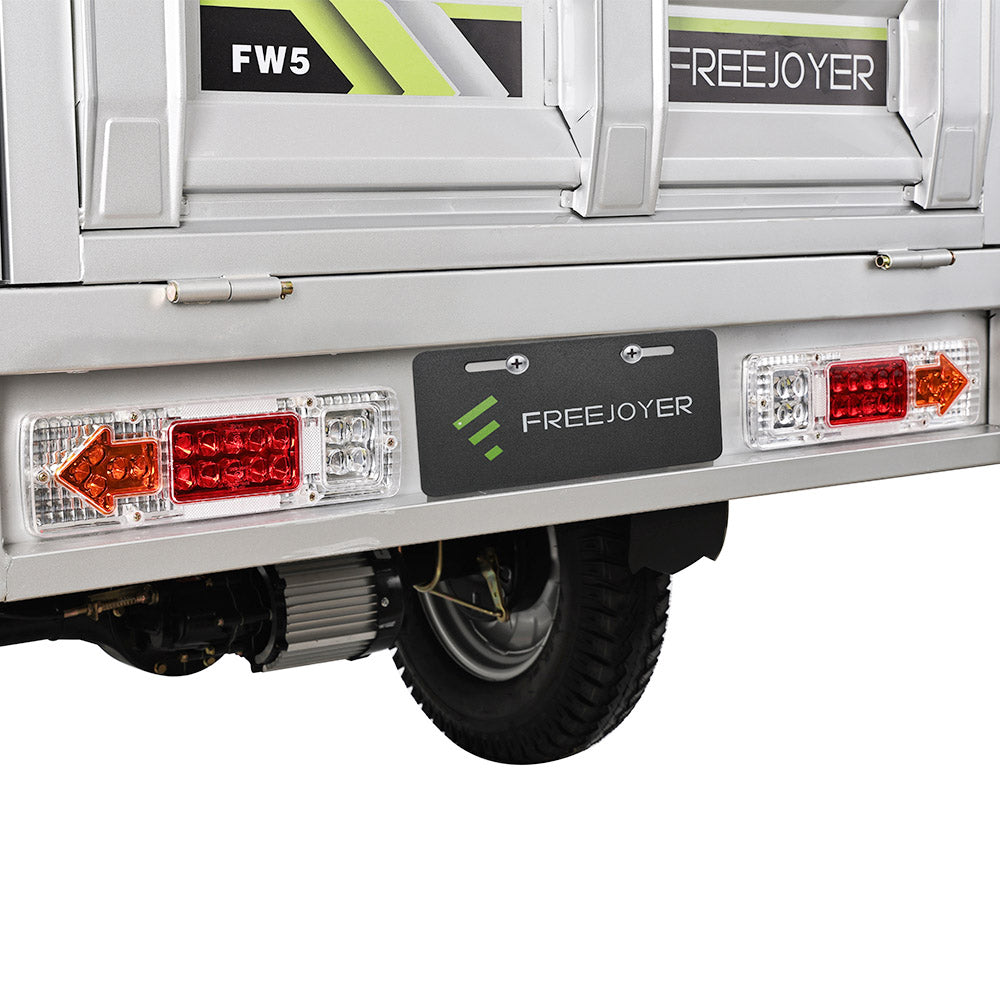 Freejoyer FW5 Electric Cargo Tricycle, 3000W Motor, 72V 58Ah Battery, 45km/h Max Speed, 86km Range, Front Disc Brake & Rear Drum Brake, Front & Rear Shock Absorption - Silver