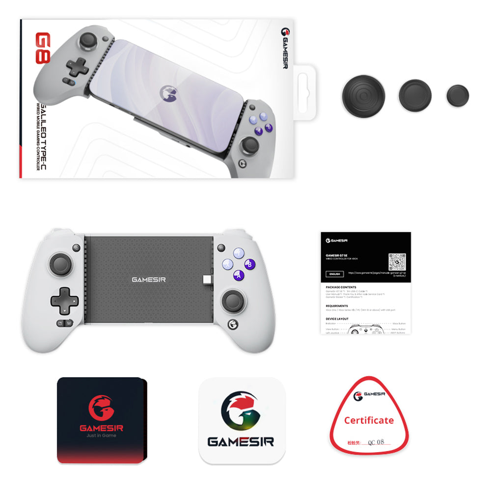 GameSir G8 Galileo Type-C Mobile Gaming Controller, Plug and Play Gamepad with Hall Effect Joysticks/Hall Trigger, 3.5mm Audio Jack, Compatible with Android & iPhone 15 Series