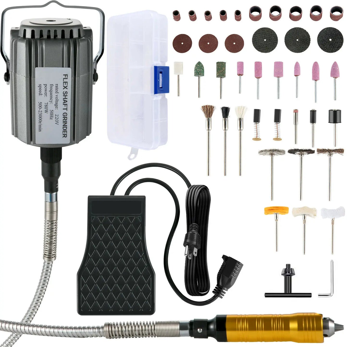 VEVOR Závěsný mlýnek s ohebným hřídelem 380/560/780W Elektrické nástroje pro broušení šperků Lešticí nástroje s plynulou rychlostí Stone Wood Brusný pero