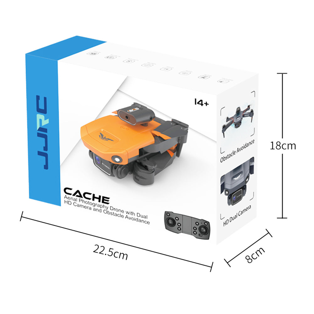 JJRC H106 4K Camera All-Round Obstacle Avoidance Foldable RC Drone Dual Camera Three Batteries - Orange