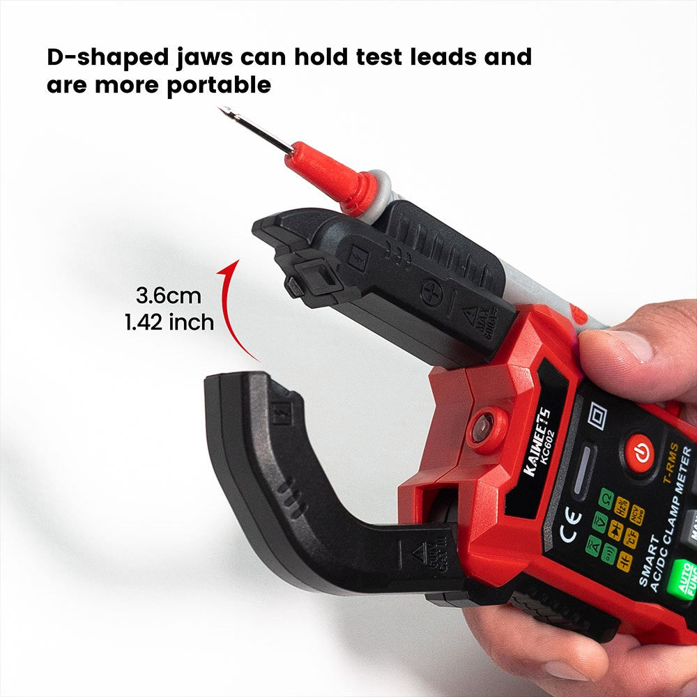 KAIWEETS KC602 Smart Digital Clamp Meter, 6000 Counts True-RMS, Auto Range, AC/DC Current, NCV Detection Function