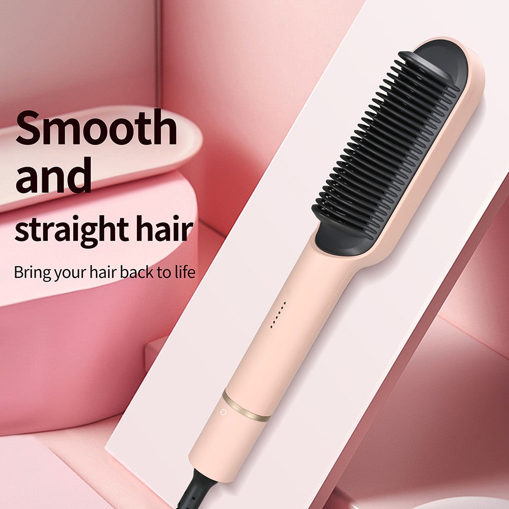 KSKIN KD380A Hair Straightening Comb, 5-Level Temperature Control, Pink - EU Plug