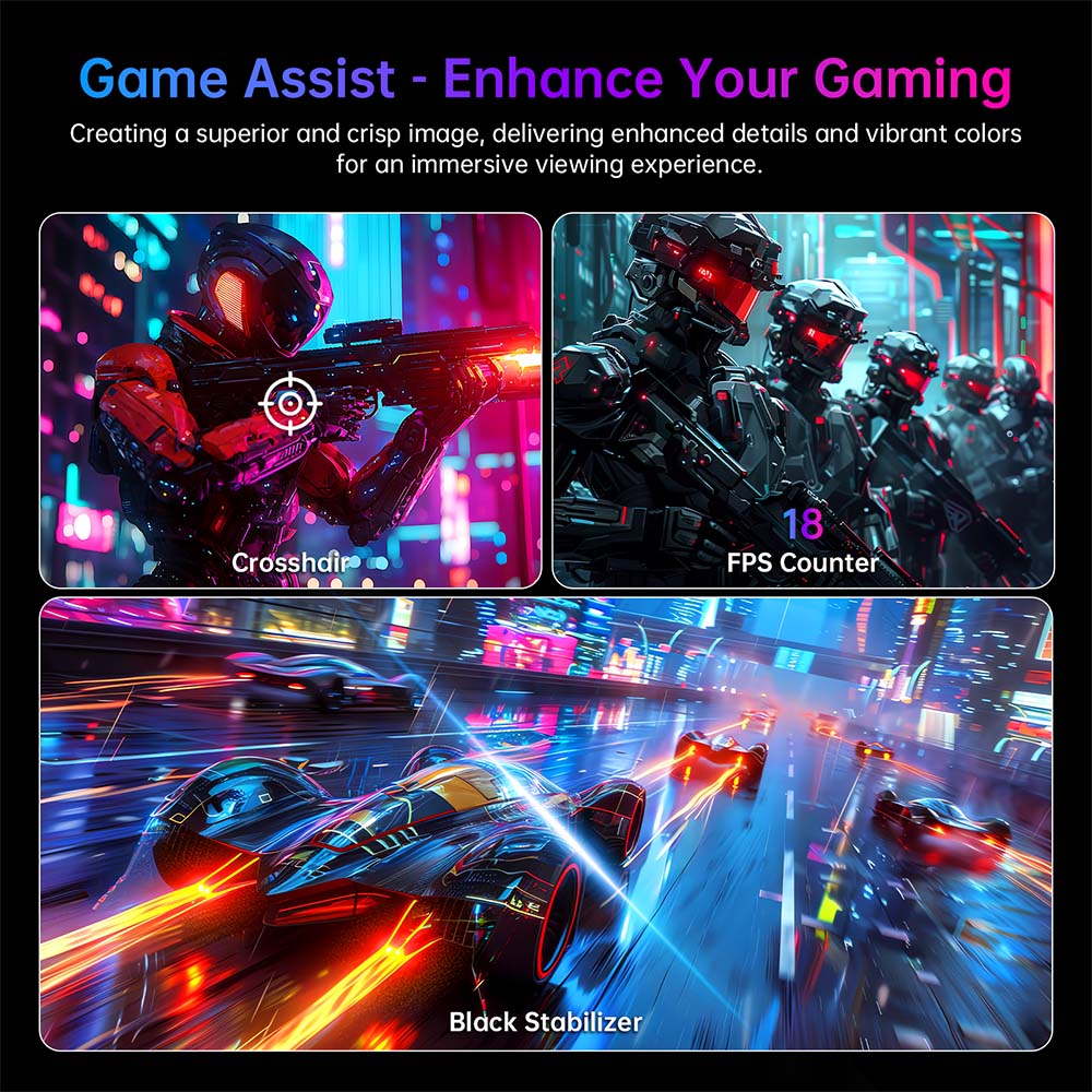 KTC H24F8 Gaming Monitor, 23.8'' 1920*1080 16:9 Fast IPS Screen, 180Hz Refresh Rate, 1ms Response Time, 1000:1 Contrast Ratio, HDR10, 135% sRGB, Adaptive-Sync, Dynamic Action Sync, Game Assist, Low Blue Light & Flicker-Free, VESA Mount