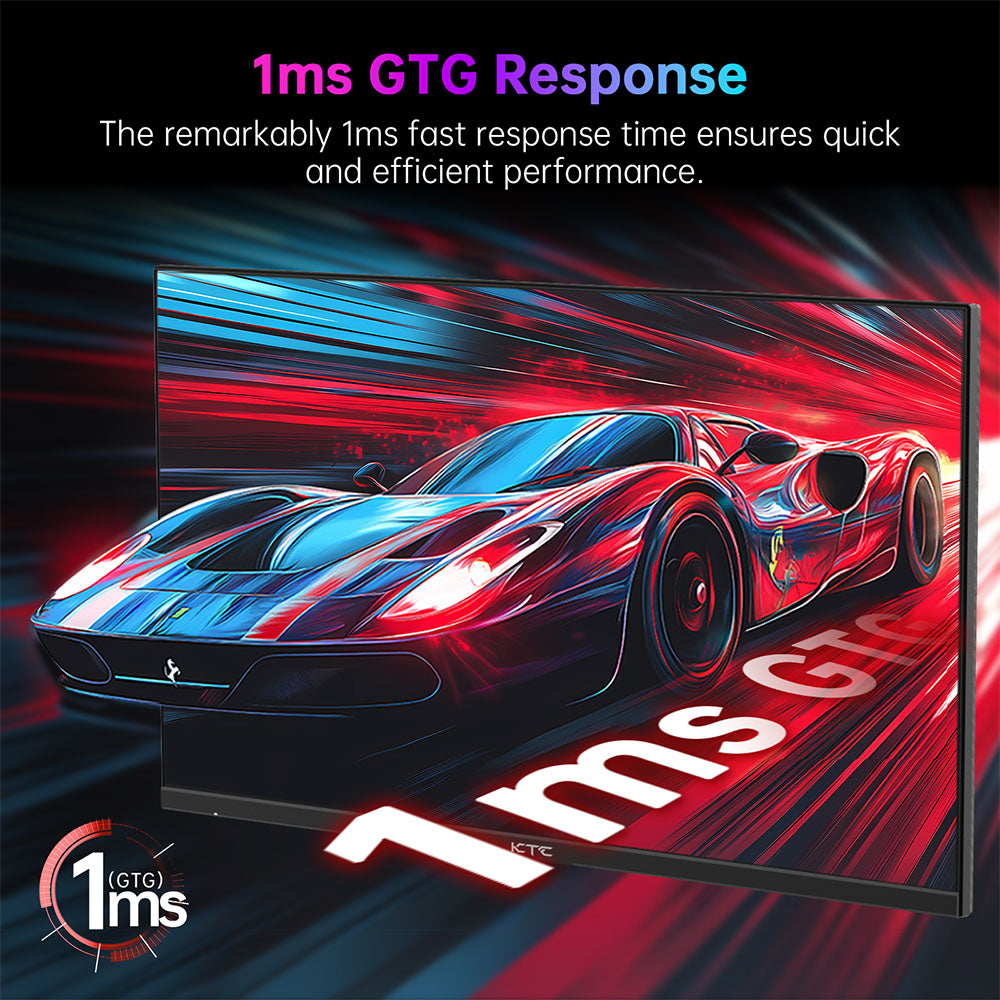 KTC H27E22P Gaming Monitor, 27 inch 1920*1080 FHD FAST VA Panel, 4000:1 Contrast Ratio, 280Hz High Refresh, 1ms GTG Response Time, FreeSync & G-Sync, HDR10, Low Blue Light & Flicker-Free, 2*HDMI 2.0, 1*DP 1.4, 1*USB 2.0, 1*Earphone