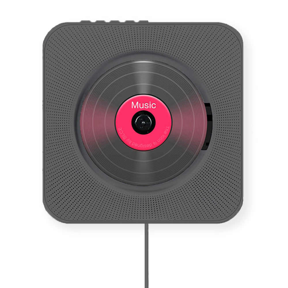 Kecag KC-808 Wall Mountable CD Player with Bluetooth with Remote Control FM Radio MP3 Headphone Jack USB - Black