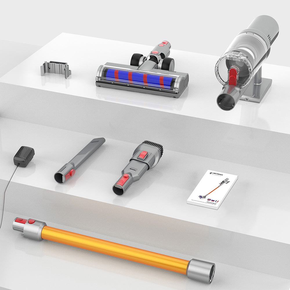 Liectroux i10 Cordless Stick Vacuum Cleaner, Smart Dust Sensing, 250W BLDC, 27kPa Suction, Colorful Touch Screen, LED Front Light, 45mins Runtime, for Carpet, Floor, Car & Pet Hair