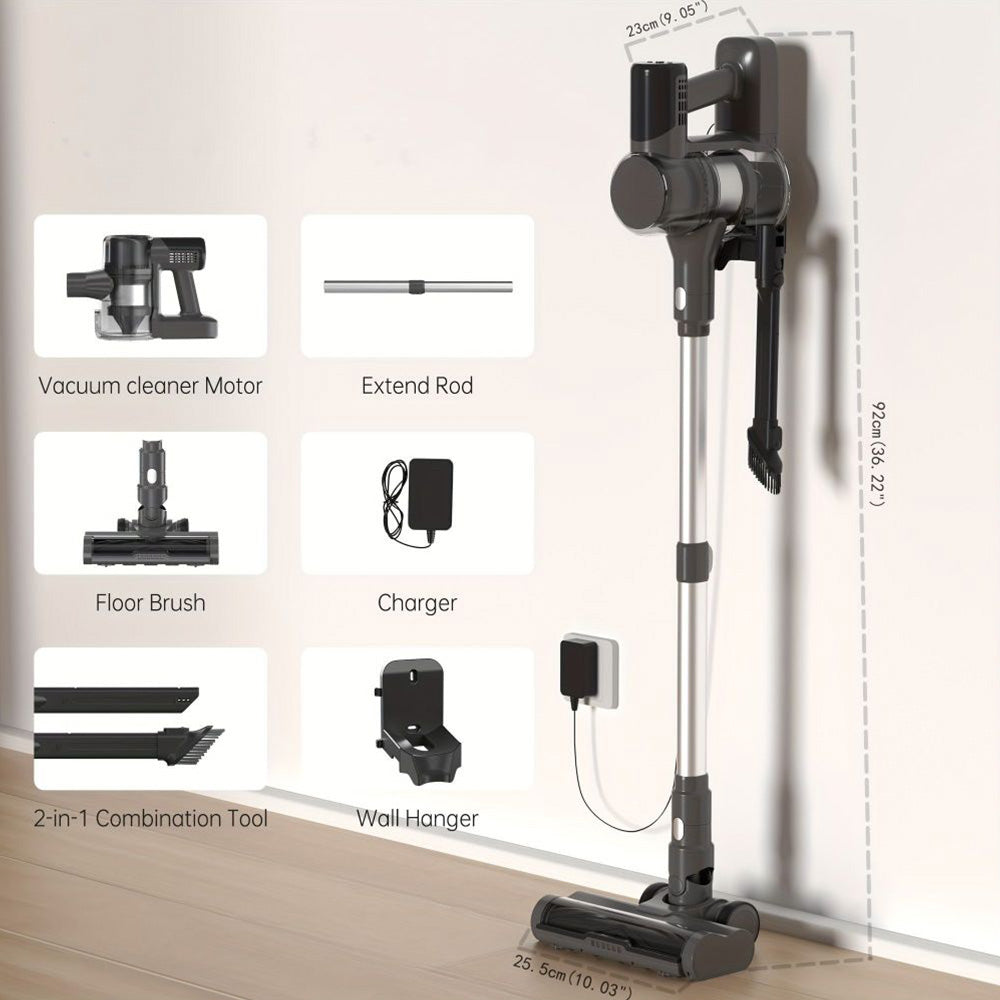 MOOSOO TD1-Mate Cordless Vacuum Cleaner, 33kPa Suction, LED Display, 45min Runtime, 420W Brushless Motor, Green Light, for Hardwood Floor Carpet Pet Hair