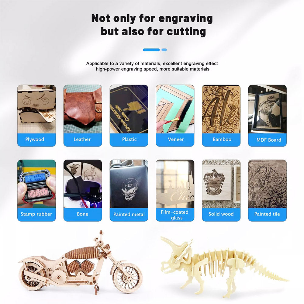 NEJE 3 Pro E30130 5.5W Laser Engraver Cutter, Auto Air Assist, APP Control, 0.06mm Compressed Spot, 0.01mm Precision, 1000mm/s, Engraving Size 400*410mm, Expandable to 400*1030mm