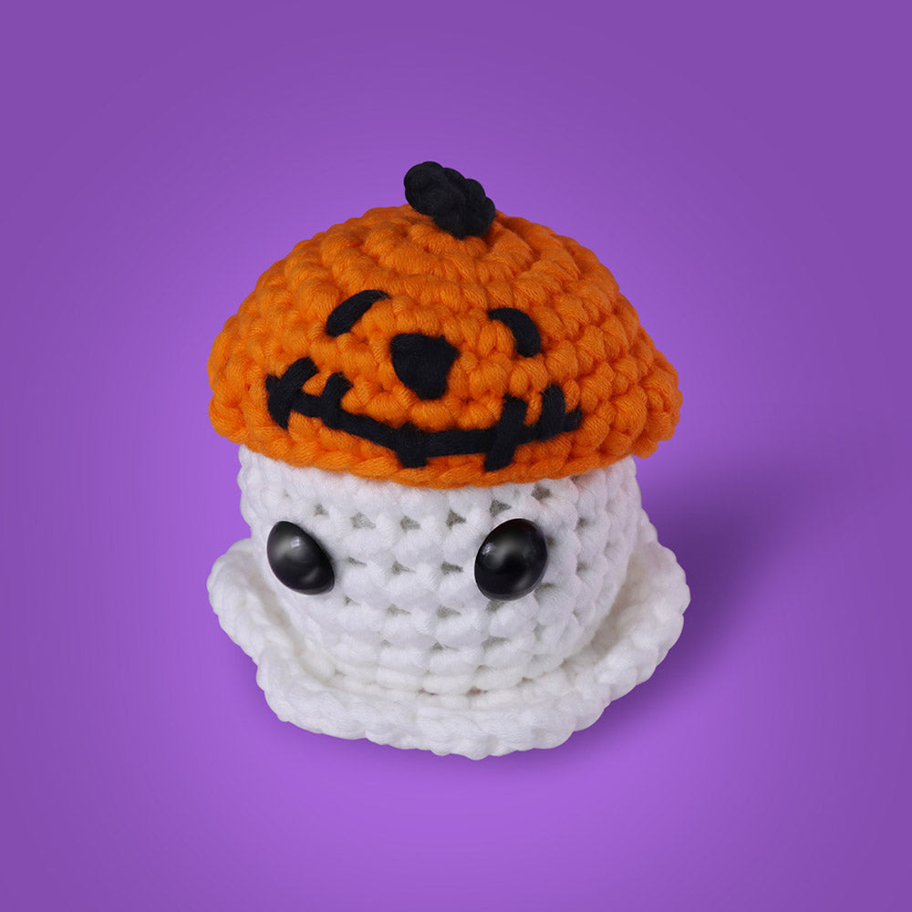 NestledCrafts Halloween Crochet Kit for Beginners, Amigurumi Knitting Kit, with Step-by-Step Video Tutorials - Grim