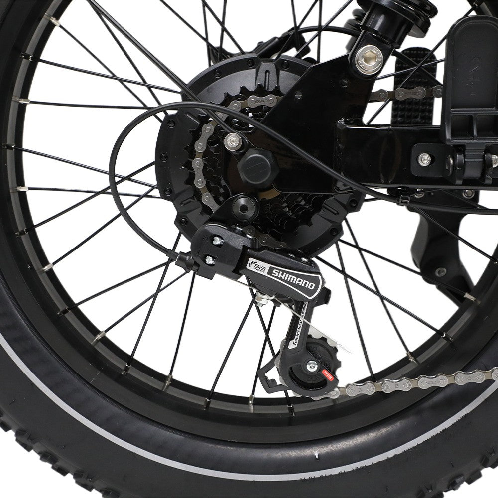 ONESPORT W66 Electric Bike, 500W Motor, 48V 13.5Ah Battery, 20*4.0 inch Tire, 25km/h Max Speed, 100km Range, Front & Rear Hydraulic Disc Brakes, Shock Absorbing Front Fork, 7-speed Transmission