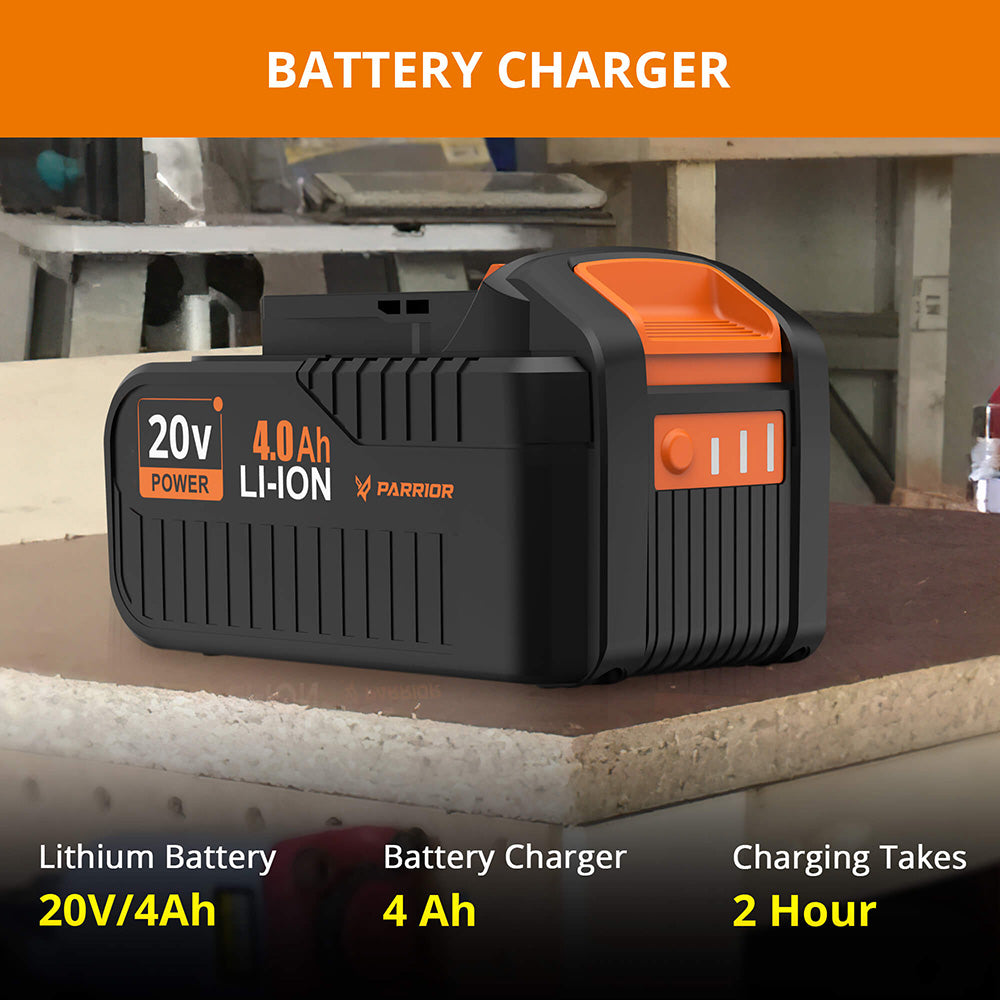 Parrior CCS05 20V Cordless Circular Saw, with 4Ah Battery, 3500RPM Rotating Speed, Fasting Charging, Adjustable Cutting Depth 45°/90°