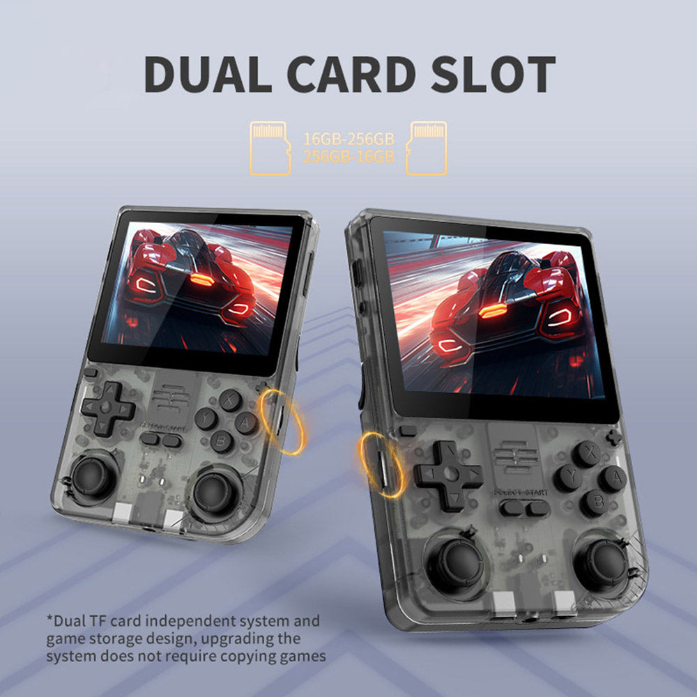 Powkiddy V20 Handheld Game Console, 64GB TF Card, 3.5 inch IPS Screen, Open Source Linux System, 64-bit 3D Simulators, 10 Hours Playtime - Grey