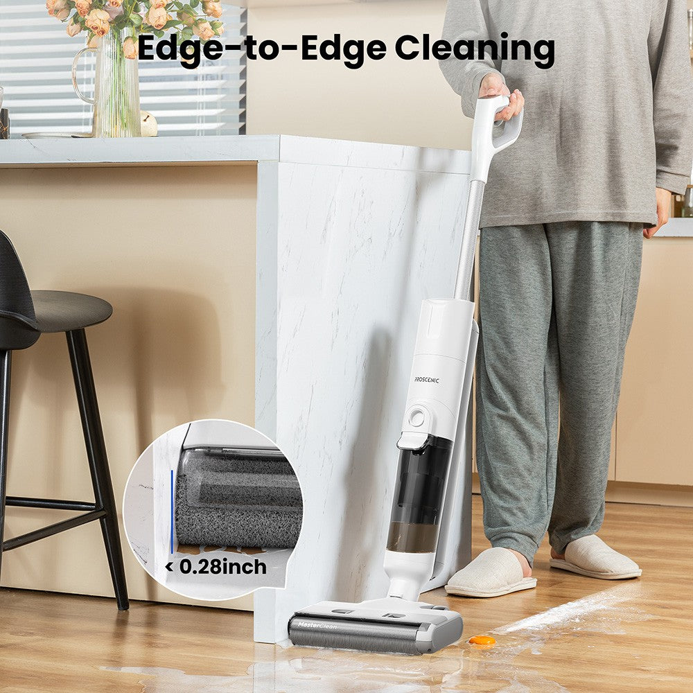 Proscenic F10 Pro Cordless Vacuum and Mop, 30min Runtime, Self-Cleaning, LED Screen, All-Around Edge Cleaning, 3 Cleaning Modes, Dual Water Tanks