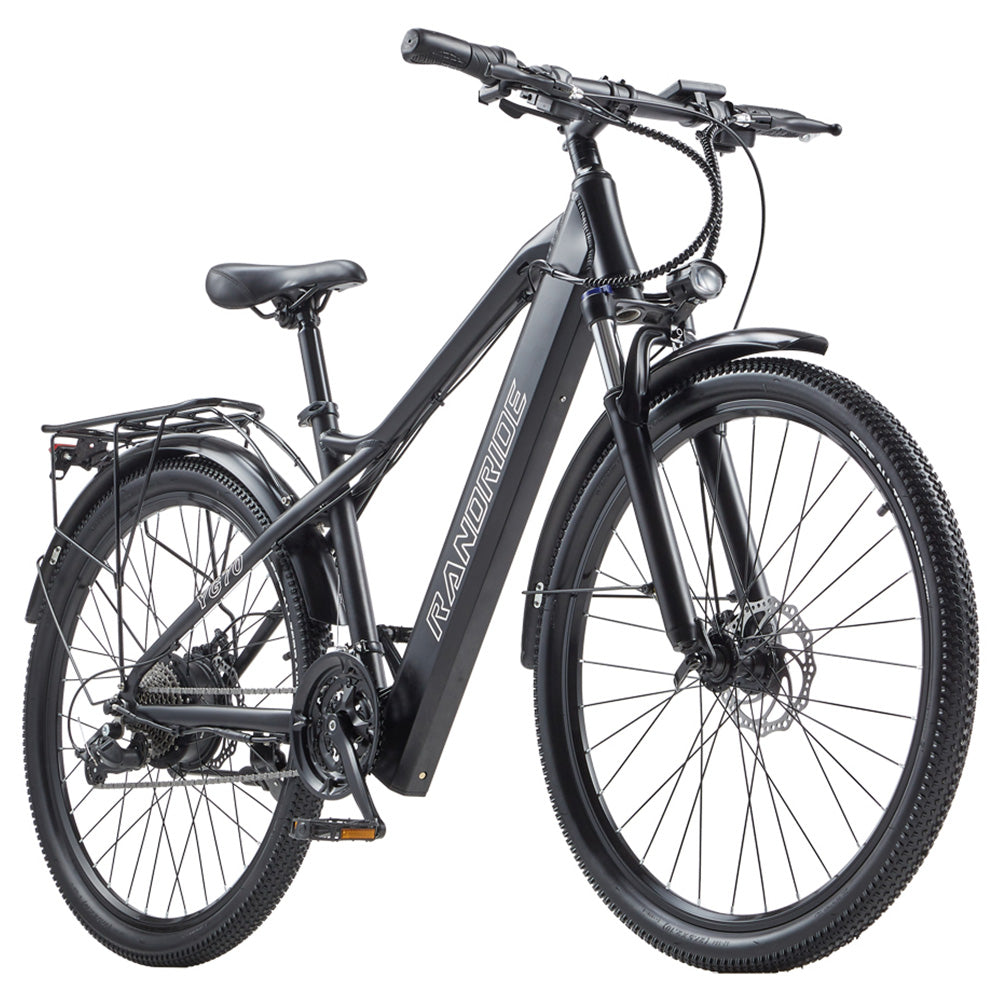 RANDRIDE YG70 Electric Bike, 1000W Motor, 48V 14Ah Battery, 27.5*1.95 inch Tire, 45km/h Max Speed, 50km Range, Mechanical Brake, Front Fork Suspension, 27 Speed, LCD Display