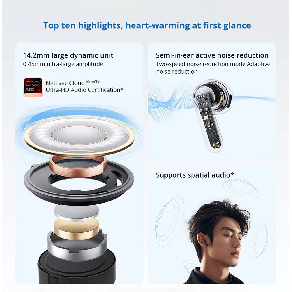 Redmi Buds 6S Semi-in-ear Earbuds, Active Noise Cancellation, Bluetooth 5.3 - Blue