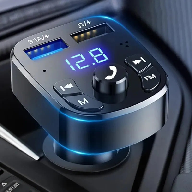 Mp3 přehrávač do auta Duální USB rychlá nabíječka FM Bluetooth přijímač Kompatibilní s 5,0 Fm vysílačem USB flash disk Sada do auta