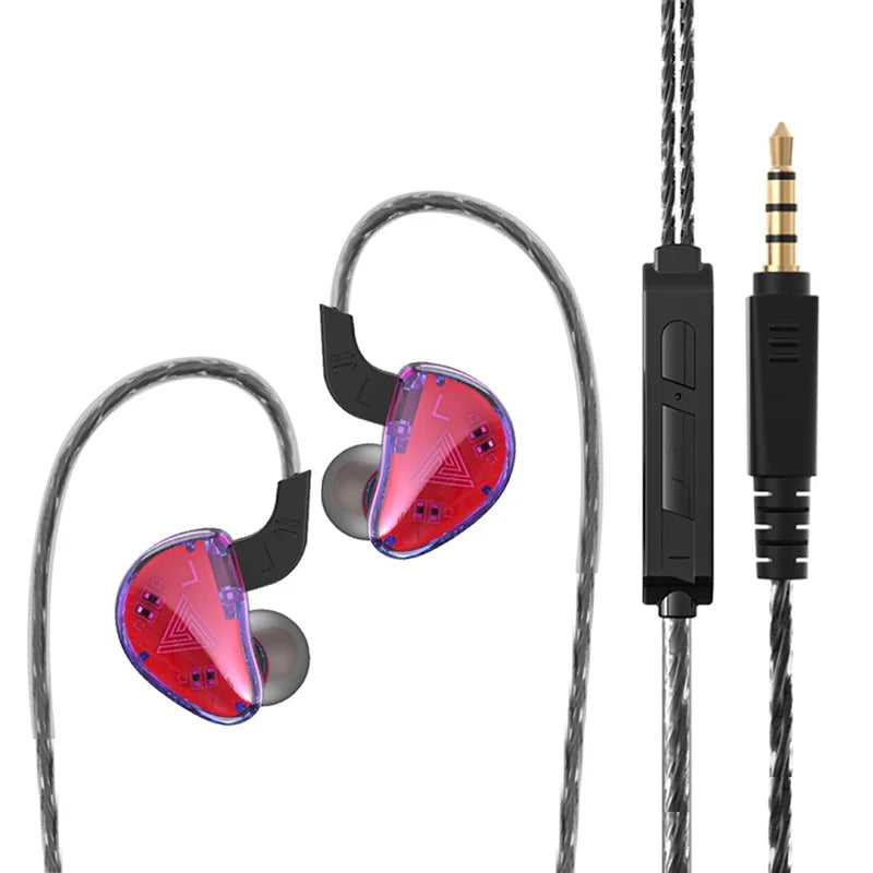 Originální QKZ AK9 kabelová sluchátka do uší 3,5 mm AUX HiFi Heavy Bass S MIC HD Volání pro živé streamování hudby Hry Sport