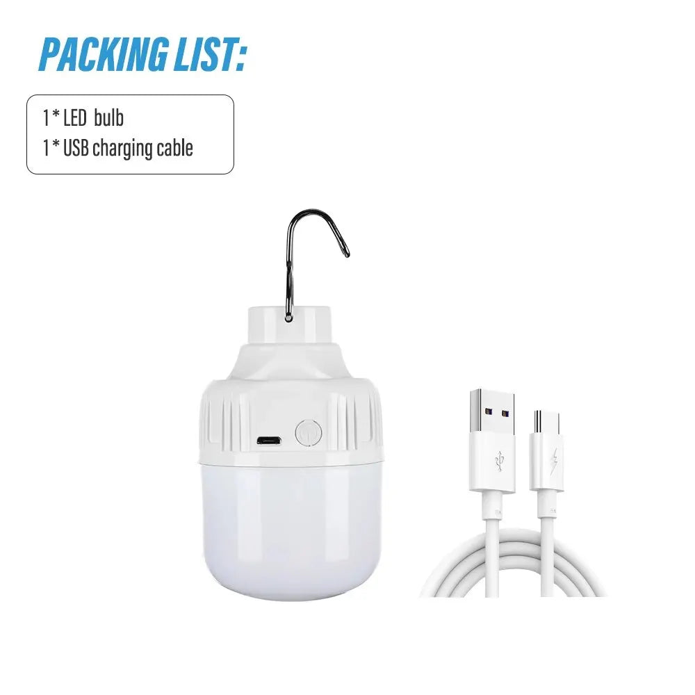 Super jasné LED kempingové světlo Dobíjecí LED svítilna Venkovní přenosná svítilna s přenosným háčkem a 3 režimy svícení