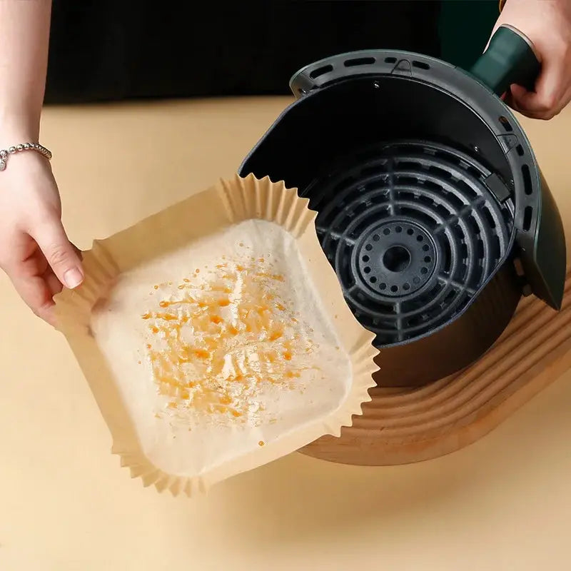50ks/set Air Fryer Jednorázový papír Pergamen Parní hrnec na celulózu Cheesecake Air Fryer Příslušenství Pečicí papír pro vzduchovou fritézu