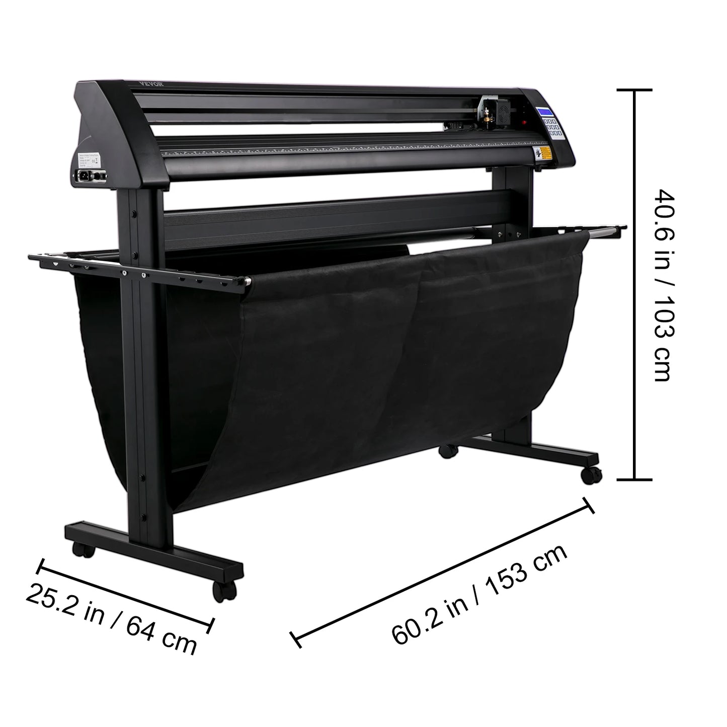 VEVOR 28/34/53 palcový poloautomatický vinylový řezací plotr Řezací tiskárna s podlahovým stojanem 3 břity LCD displej SIGNMASTER Software