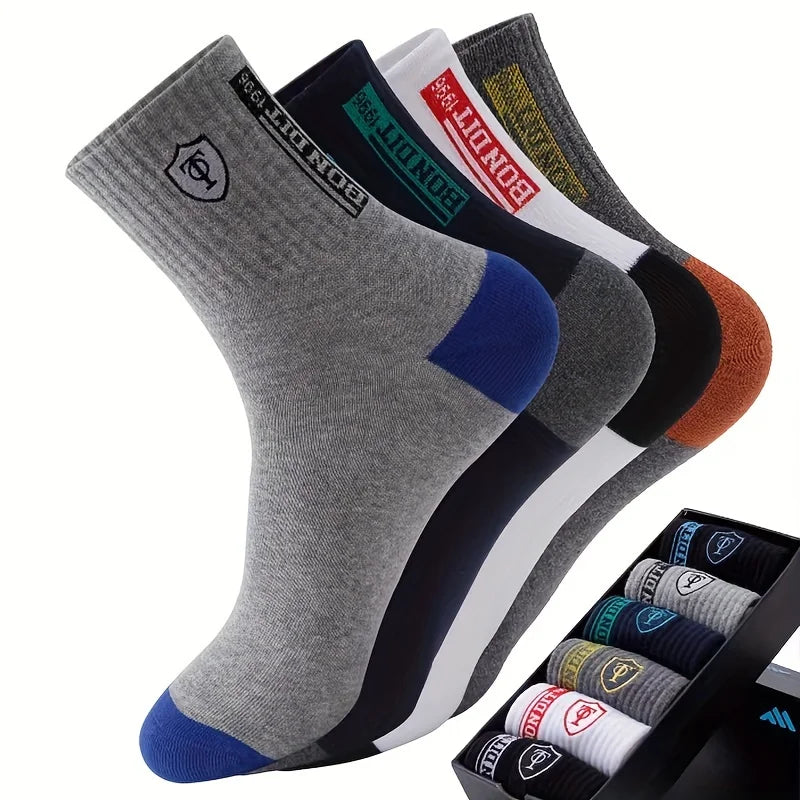 5PCS Set pánské ultra prodyšné stylové sportovní ponožky pro vysoce výkonné basketbalové fotbalové módní multibalení