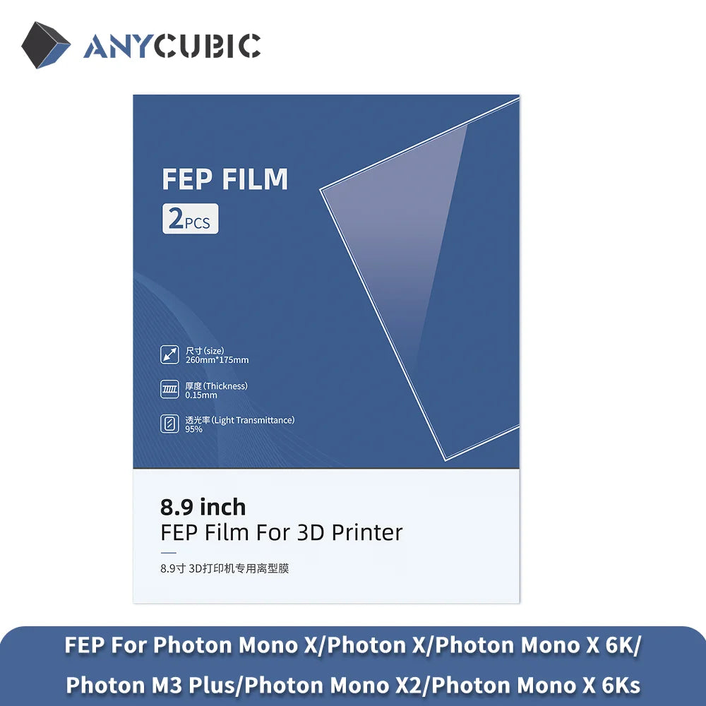 ANYCUBIC 2ks/Lots FEP Film pro Photon Mono X,Photon X,X 6K,M3 Plus,X2 Resin 3D tiskárna FEP Film pro 3D tiskárnu