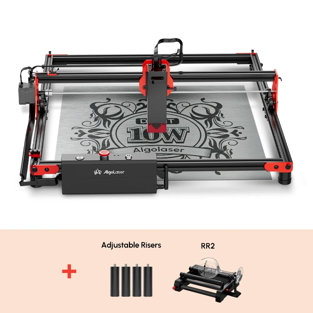AlgoLaser DIY sada Laser Master 2 Laser Engraver 10W výstupní výkon Laserová řezačka a gravírka na dřevo a kov 40x40cm