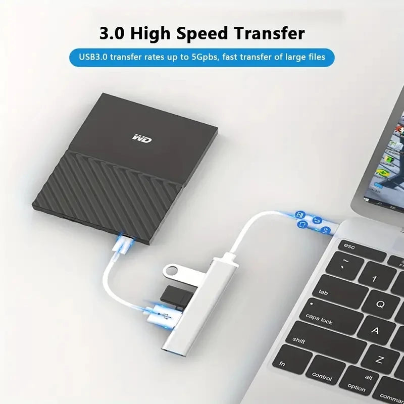 USB HUB 3.0 Extender 4portový splitter adaptér OTG Dokovací stanice pro telefon Macbook Pro 13 15 Air PC Laptop Computer Hub