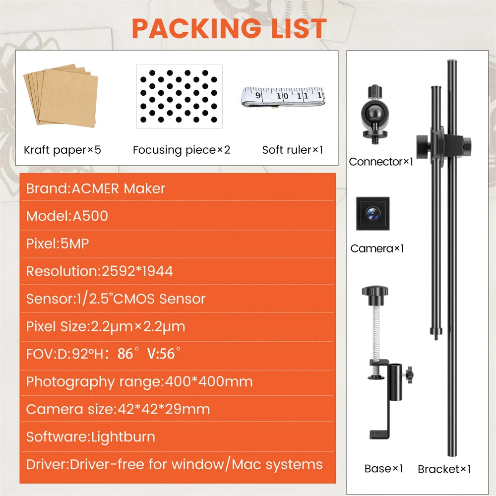 Laserový gravírovací stroj ACMER A500 Lightbrun pro ACMER XTOOL SCULPFUN Atomstack Ortur IKIER CREALITY TWO TREES COMGROW
