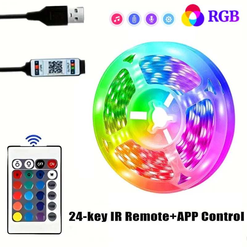 RGB 5050 LED pásek Light Bluetooth App Control 5V USB LED páska Flexibilní páska diodová páska pro ložnici Garden Party Svatba