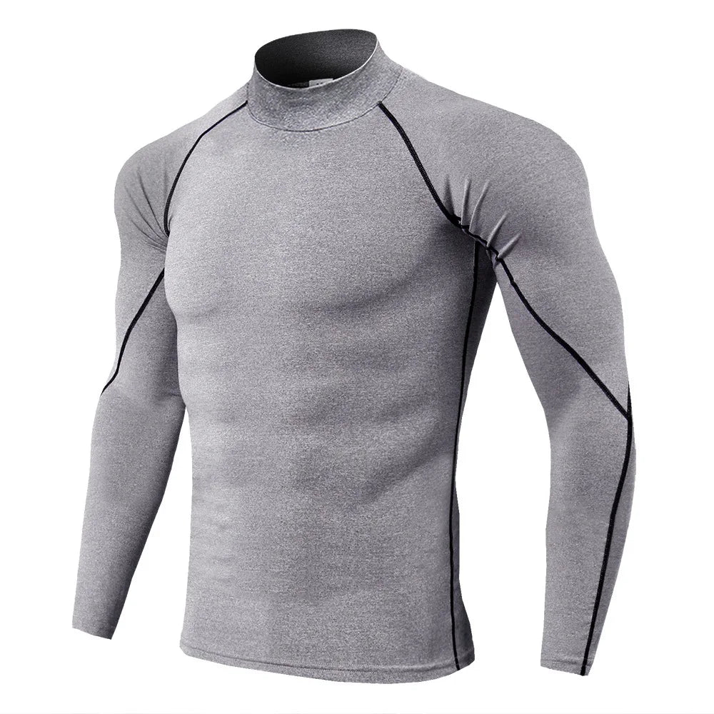 Pánské triko na kulturistiku Sportovní tričko Quick Dry Running Shirt Dlouhý rukáv Kompresní Top Gym Tričko Pánské Fitness Tight Rashgard