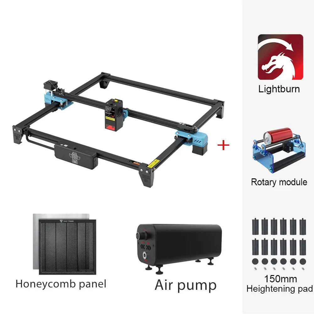 TwoTrees TTS-20 Pro 130W Výkonná laserová gravírovací CNC s podporou limitního spínače Offline gravírovací stroj na kovové laserové gravírování
