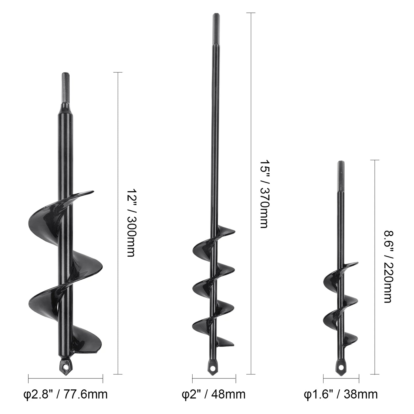 Šnekový vrták VEVOR pro výsadbu Zahradní šnekový vrták Spirálový vrták na cibuloviny Sázení a hloubení děr Šestihranný vrták