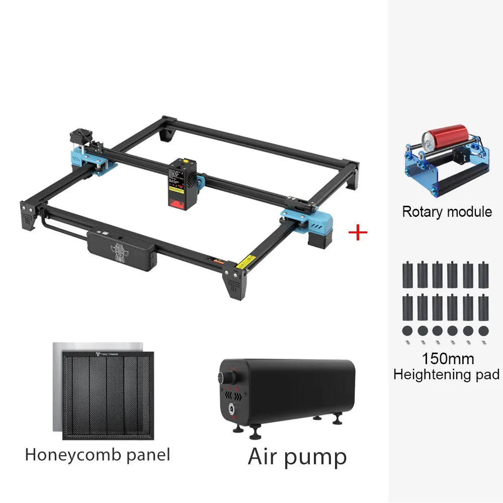 TwoTrees TTS-20 Pro CNC kovová laserová gravírovací podpora Offline ovládání laserová řezačka Kožené dřevo Akrylové nástroje s koncovým spínačem